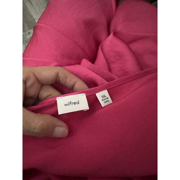 Aritzia Wilfred Hot Pink Slip Dress Straps Lightweight Satin Size 2XL - Picture 8 of 10